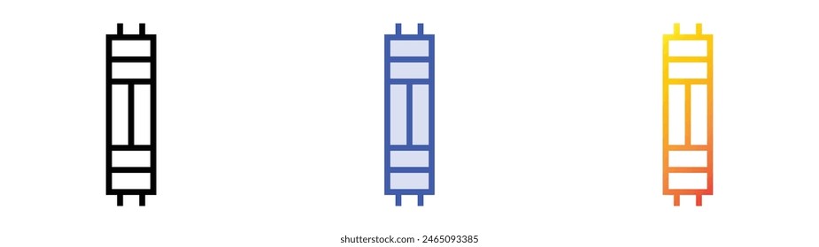 fluorescent light icon. Linear, Blue Fill and Gradient Style Design Isolated On White Background