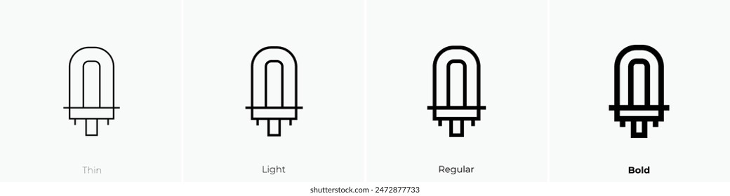 fluorescent light icon. Thin, Light Regular And Bold style design isolated on white background