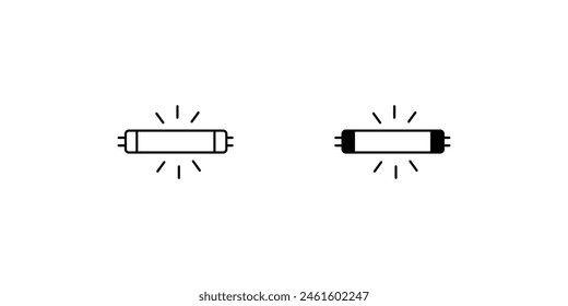 Fluoreszenzlicht-Symbol mit weißem Hintergrund Vektorgrafik Stock Illustration