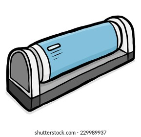 fluorescent light lamp / cartoon vector and illustration, hand drawn style, isolated on white background.