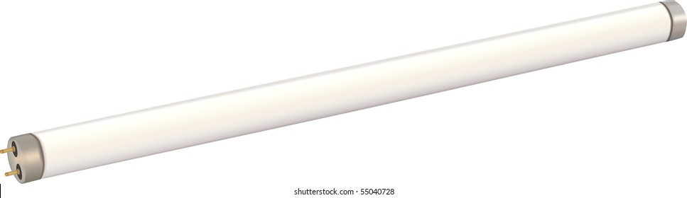 Fluorescent Light Tube. Vector, Mesh