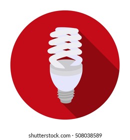 Fluorescent lightbulb icon in flat style isolated on white background. Light source symbol stock vector illustration