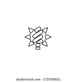 Fluorescent lightbulb icon in line style. Energy saving sign. Eco friendly bulb symbol.