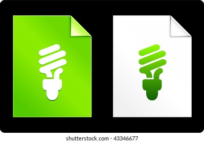 Fluorescent Lightbulb on Paper Set Original Vector Illustration AI 8 Compatible File