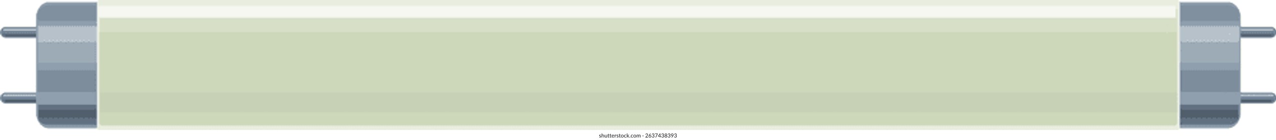 Fluorescent tube in flat design style (cut out)