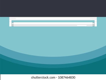 Fluorescent tube lamp flat style. Vector illustration