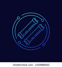 fluorescent tube, lamp line vector icon