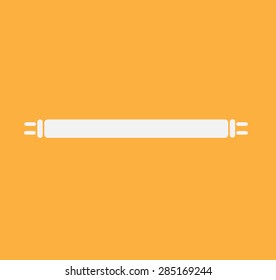 fluorescent tube lamp on orange background