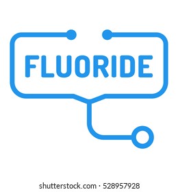 Fluoride. Badge with stethoscope icon. Flat vector illustration on white background. 