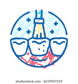 fluoride treatment dental procedure doodle icon sketch vector. fluoride treatment dental procedure sign. isolated symbol illustration