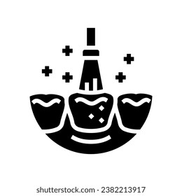 fluoride treatment dental procedure glyph icon vector. fluoride treatment dental procedure sign. isolated symbol illustration