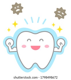 fluoride treatment on cute smiling teeth. Dental care concept