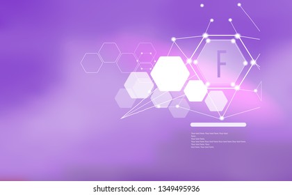 Fluorine. Abstract background with Fluorine sign and template for text. Vitamins and minerals.