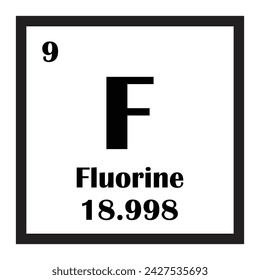 Fluorine chemical element icon vector illustration design