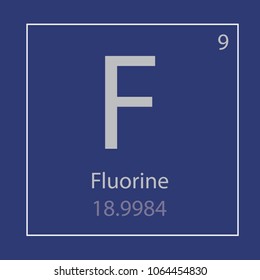 Fluorine  F chemical element icon- vector illustration