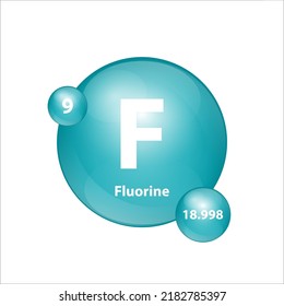 Fluorine F Icon Structure Chemical Element Stock Vector (Royalty Free ...