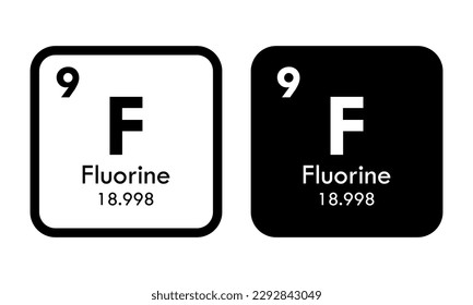 fluorine icon set. vector template illustration  for web design