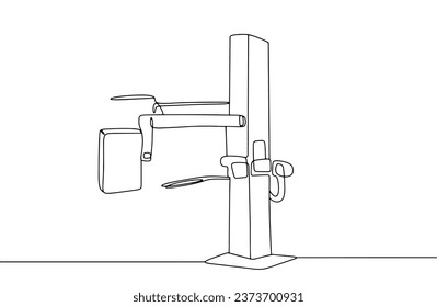 Fluorograph for chest x-ray. International Day of Radiology. One line drawing for different uses. Vector illustration.