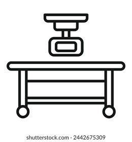 Fluorography bed control icon outline vector. Machine diagnosis. Medical screening
