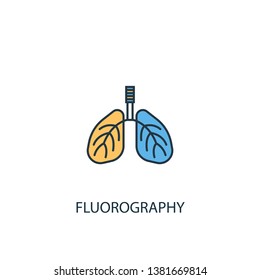 Fluorography concept 2 colored line icon. Simple yellow and blue element illustration. Fluorography concept outline symbol design