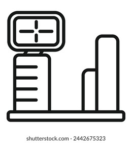 Fluorography equipment icon outline vector. Anatomy body. Patient medical health