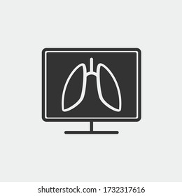 fluorography lungs pneumonia xray vector icon illustration sign