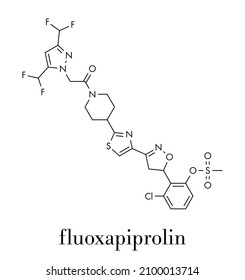 Fluoxapiprolin fungicide molecule. Skeletal formula.