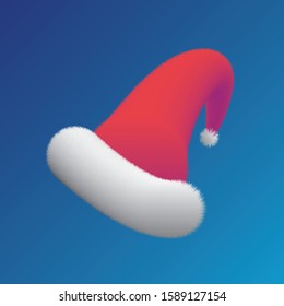 Flurry Single Santa Claus Red hat. Vector illustration.
