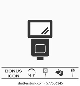 Flush bulb icon flat. Black pictogram on white background. Vector illustration symbol and bonus button