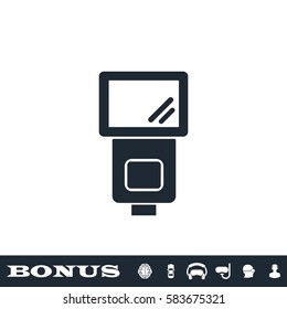 Flush bulb icon flat. Black pictogram on white background. Vector illustration symbol and bonus button