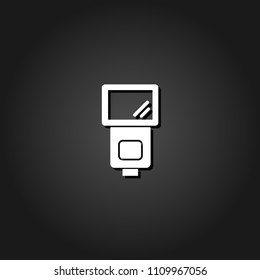 Flush bulb icon flat. Simple White pictogram on black background with shadow. Vector illustration symbol