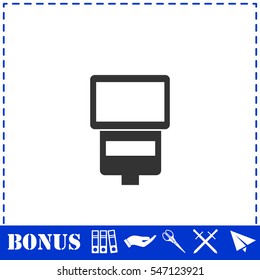 Flush bulb icon flat. Simple vector symbol and bonus icon