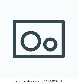 Flush button for in-wall toilet system vector icon