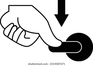 Icono de controlador de vaciado. Icono en la señal de la puerta. estilo plano.