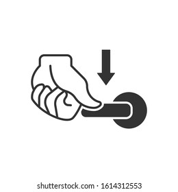 flush handle icon. Vector symbol. Icon on door