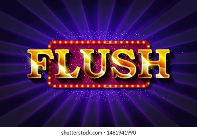 Flush. Illustration Online Poker casino banner with a mobile phone, chips, playing cards and dice. Marketing Luxury Banner Jackpot Online Casino with Smartphone. Empty advertising poster.