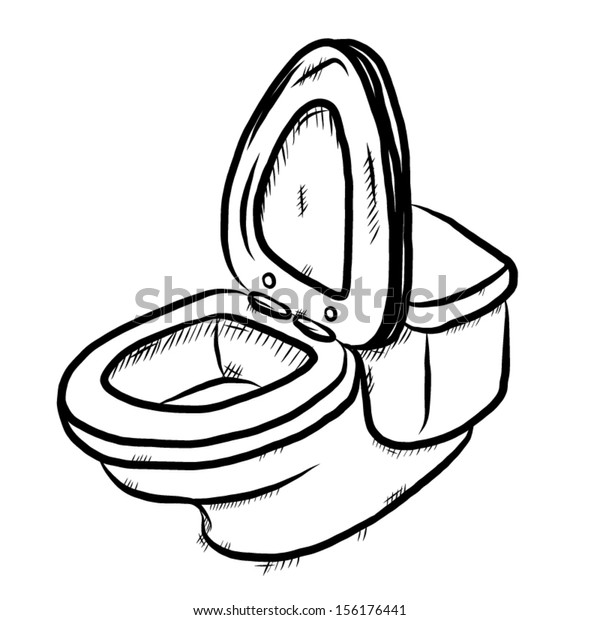 Flush Toilet Cartoon Vector Illustration Hand Stock Vector (Royalty ...