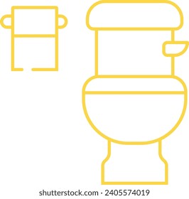 Flush Toilet Hygiene Outline Vector Illustration