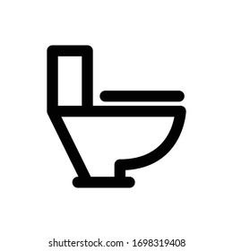 Flush Toilet Icon On White Background