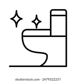 flush toilet icon in thin line style Vector illustration graphic design