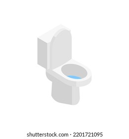 Flush toilet isometric icon. vector illustration