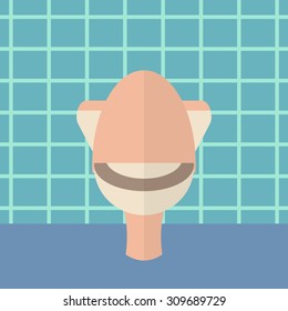 Flush toilet vector illustration. Editable design template.