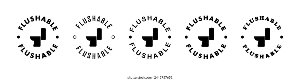 Flushable, wet toilet paper, label. Vector sticker for toilet paper packaging.