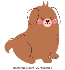 flushed dog design over white