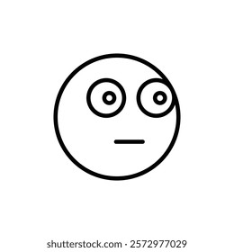 Flushed emoji icon flat editable icon mark