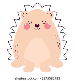 flushed hedgehog design over white