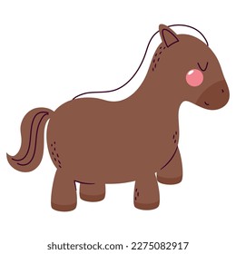 flushed horse design over white