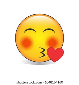 Flushed Isolated Emoji Vector
