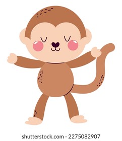 flushed monkey design over white