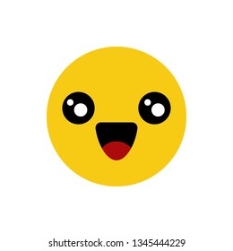 Flushed Smiling Emoji Face Vector Design Art